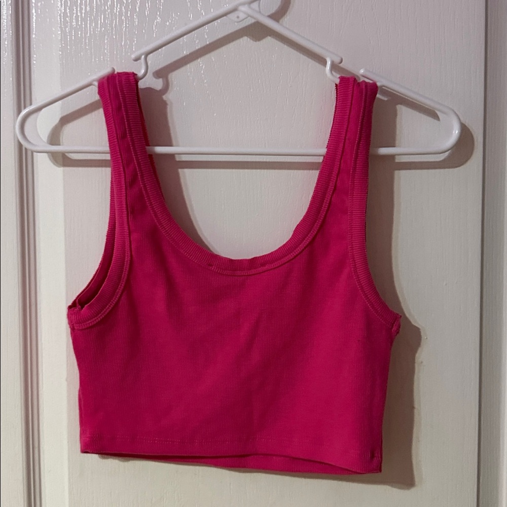 Pink Cropped Tank Top - Picture 2 of 2